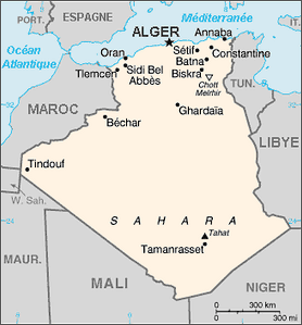 Algeria map - carte d' Algrie
