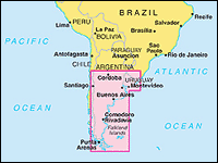 Argentina map - Uruguay map