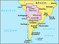 Bolivia - Paraguay - Map
