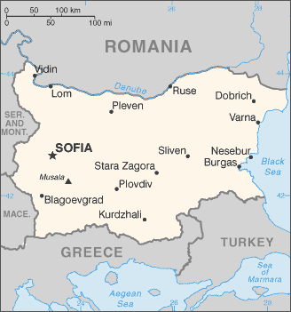 Carte Bulgarie, Map Bulgaria, Lnderkarten Bulgarien