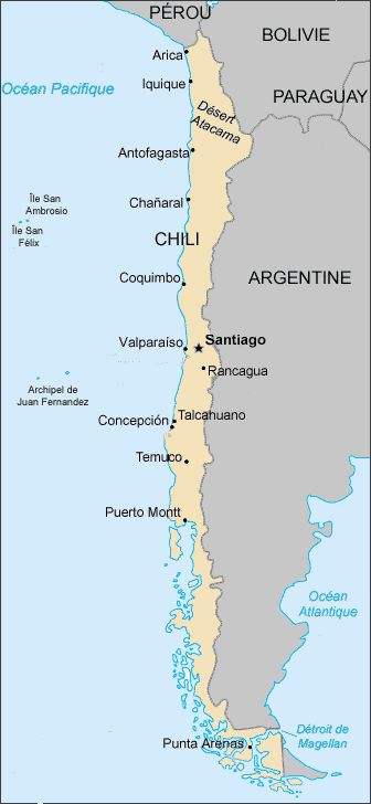Chile - Chili - Cile - Carte - map - Landkarte 