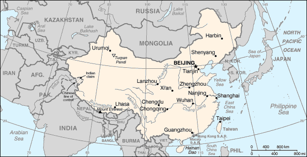 China map  - Carte de Chine - Kina