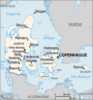 Danemark - Carte routire - Road map : Denmark - Lnderkarte Dnemark
