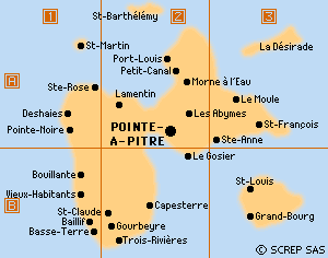 La Guadeloupe carte departement
