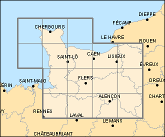 Carte Normandie 1:100000 - IGN