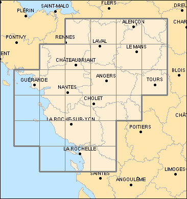 Carte Pays de la Loire 1:100000 - IGN