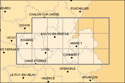 carte au 1:100000 Rhne-Alpes