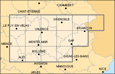 carte au 1:100000 Rhne-Alpes