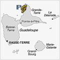 La Guadeloupe (971) - Outre-Mer France - Map Guadeloupe - Karte von Guadeloupe