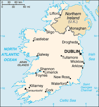 Irlande - Ireland  - Irland - Irlanda - Carte - map - karten