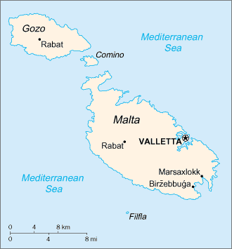 Carte de Malte - Map of Malta