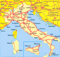 Italie - Länderkarten Italien - Mapa Italia - Road map Italy