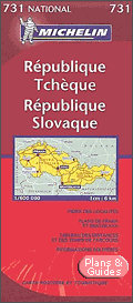 Carte République tchèque - République slovaque - Road Map Czech Republic - Slovakia