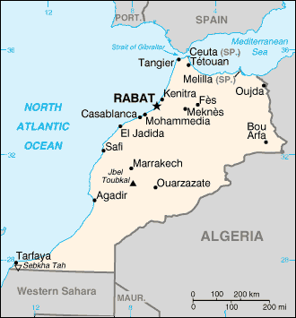 Morocco map - carte du maroc