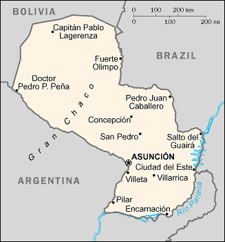 Paraguay - map - carte - karten