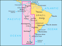 South America, The Andes - Map - Amérique du sud - Les Andes - carte