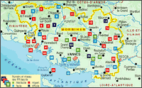 carte : Le Morbihan - randonnées