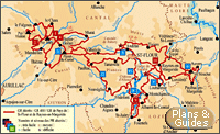Carte Cantal randonnes