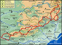 Grande Randonnée - Traversée du Haut-Languedoc - Gard - Aveyron - Hérault - Tarn - Haute Garonne - Aude