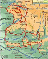 Tour du Lubéron et du Ventoux - Carte Randonnée