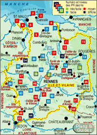 Carte Ille et Vilaine - Promenades et Randonnées