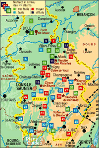 Carte Jura - Randonnées