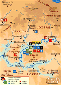 Carte Randonnes Mende et ses environs