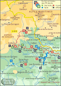 Carte de randonnes dans le Var