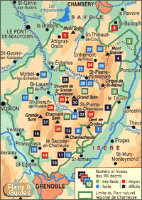 Carte Parc naturel rgional de Chartreuse - Promenade et Randonne
