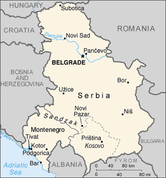 Serbie - Carte routire - Road map : Serbia - Lnderkarte Serbien 