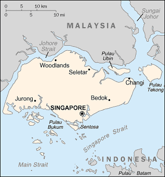 Singapour - Singapore - Singapur - carte - map - karten
