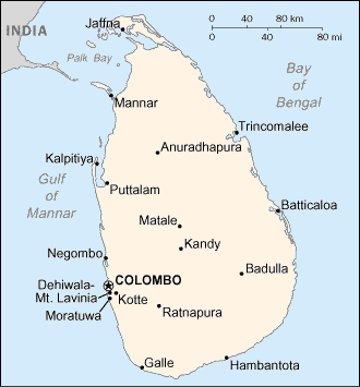 Sri Lanka Colombo - Map - Anuradhapura, Colombo, Galle, Kandy