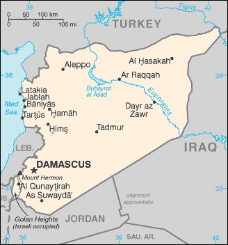 Syria map - Carte Syrie - Sirien Karte
