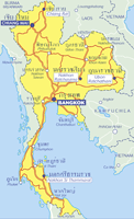 Carte Thaïlande - Michelin Thailand Map