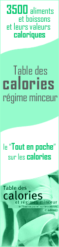 Table des calories - rgime minceur